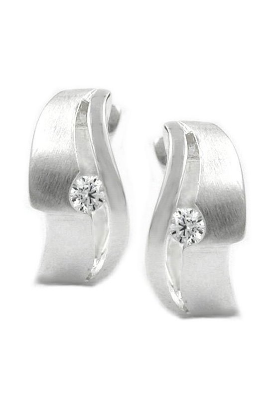 HOOP EARRING WITH ZIRCONIA SILVER 925