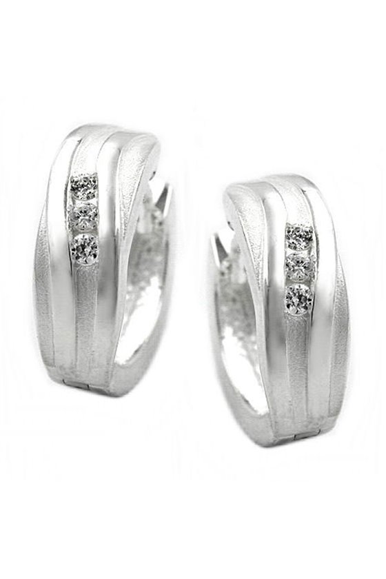 HOOP EARRING WITH ZIRCONIA SILVER 925