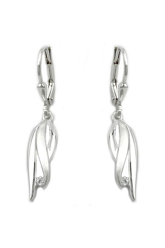 EARRINGS LEVERBACK ZIRCONIA SILVER 925