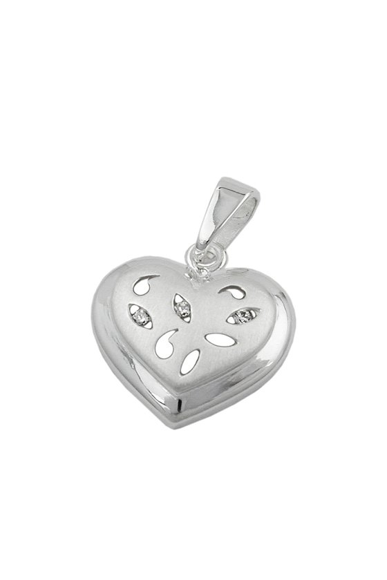 PENDANT HEART MATT FINISH SILVER 925