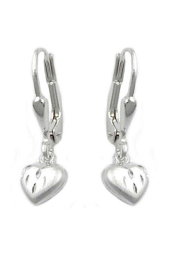 EARRINGS LEVERBACK HEARTS SILVER 925