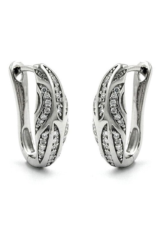 HOOP EARRING CUBIC ZIRCONIA SILVER 925