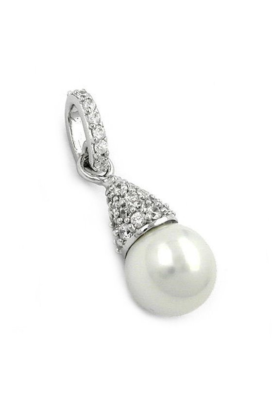 PENDANT PEARL & CZ SILVER 925