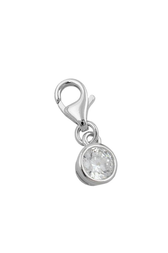 PENDANT CHARM ZIRCONIA 5MM SILVER 925