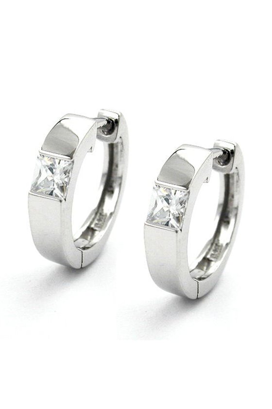 HOOP EARRINGS ZIRCONIA SILVER 925