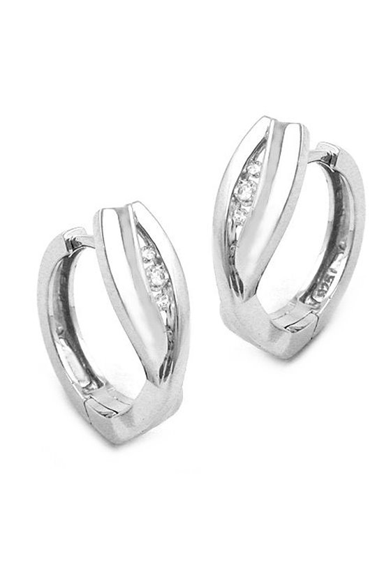 HOOP EARRINGS ZIRCONIA CRYSTALS SILVER 925