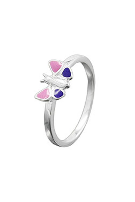 RING BUTTERFLY PINK PURPLE SILVER 925
