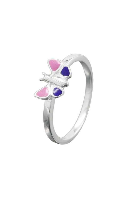 RING BUTTERFLY PINK/ PURPLE SILVER 925