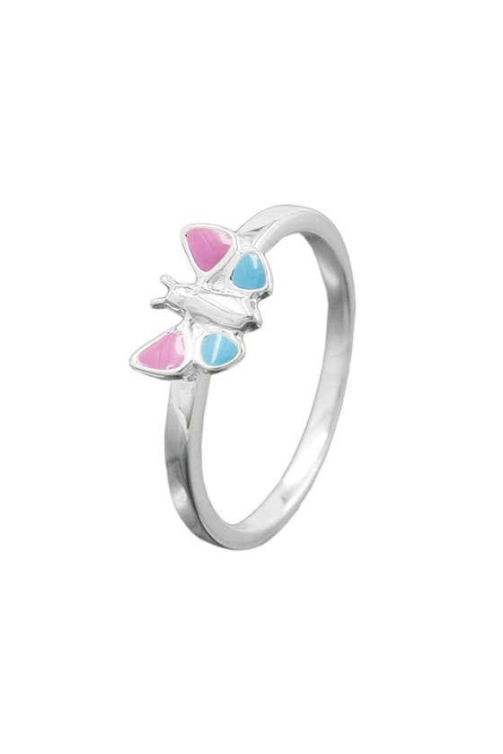 RING PINK/BLUE BUTTERFLY SILVER 925