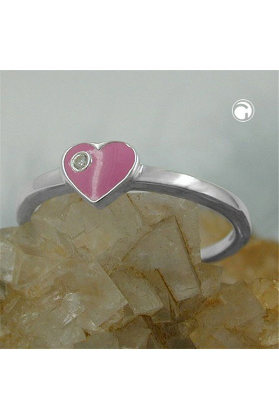 RING HEART-PINK ZIRCONIA SILVER 925
