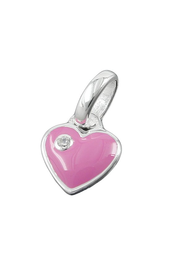 PENDANT HEART PINK ZIRCONIA SILVER 925