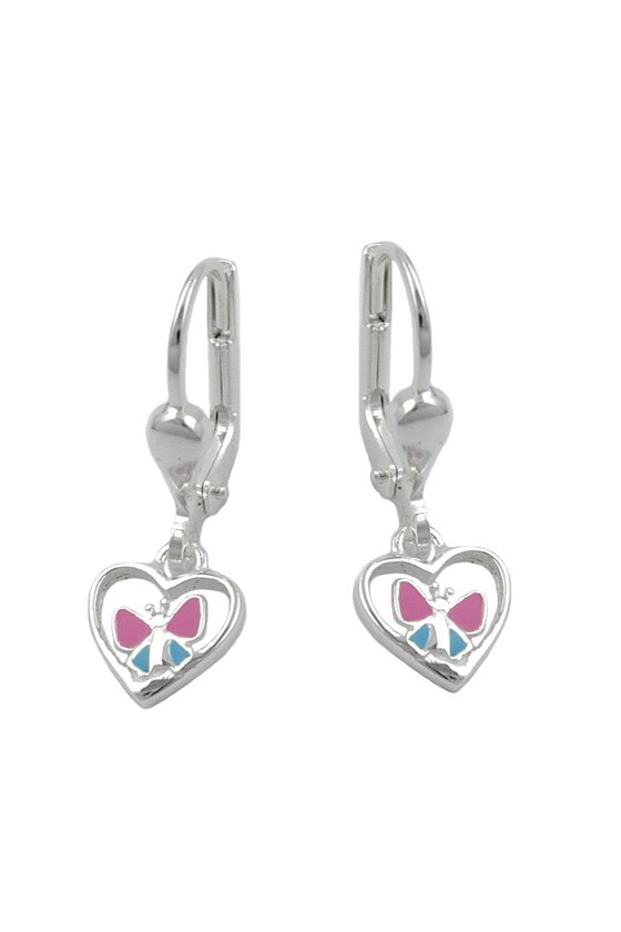 LEVERBACK EARRINGS HEART BUTTERFLY SILVER 925