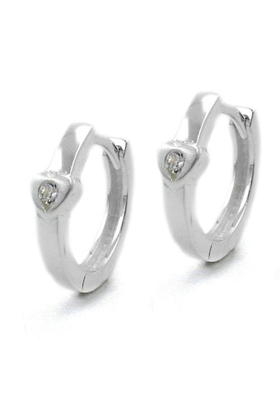 HOOP EARRINGS ZIRCONIA-WHITE SILVER 925
