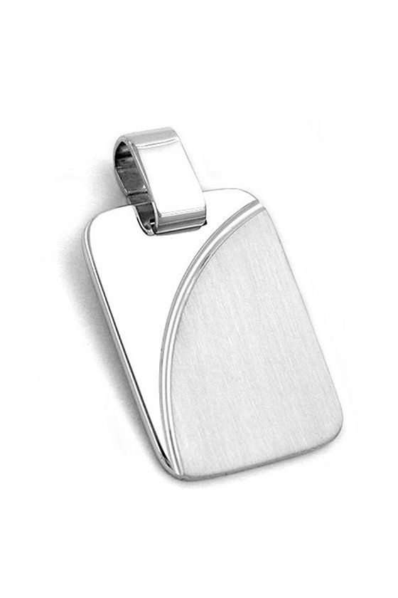 PENDANT RECTANGULAR DIAMOND CUT SILVER 925