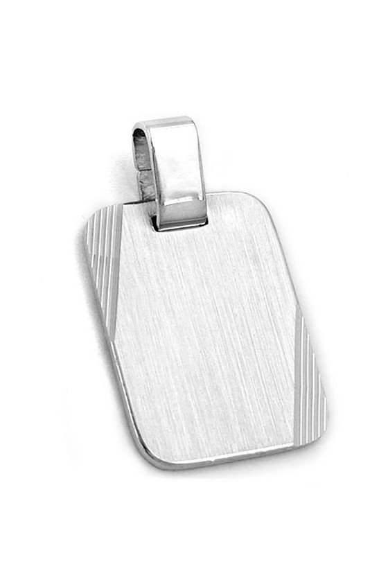 PENDANT RECTANGULAR DIAMOND CUT SILVER 925