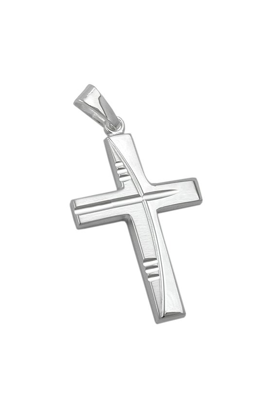 PENDANT CROSS DIAMOND CUT SILVER 925