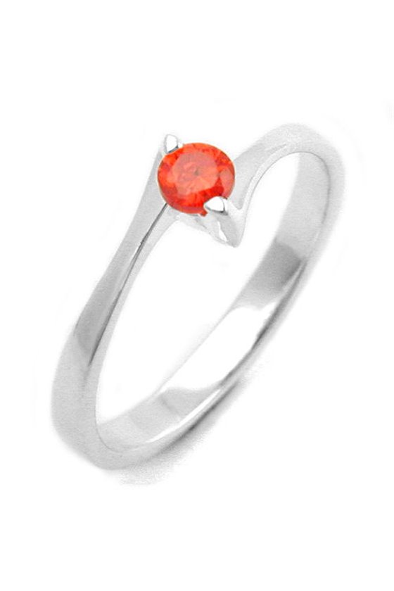 RING ORANGE ZIRCONIA CRYSTAL SILVER 925