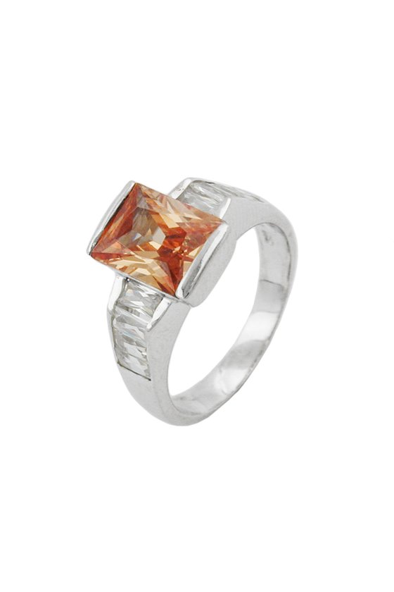 RING ZIRCONIA CRYSTALS TOPAS/ WHITE SILVER 925