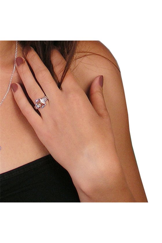 RING ZIRCONIA TOPAZ/ WHITE COLOUR SILVER 925