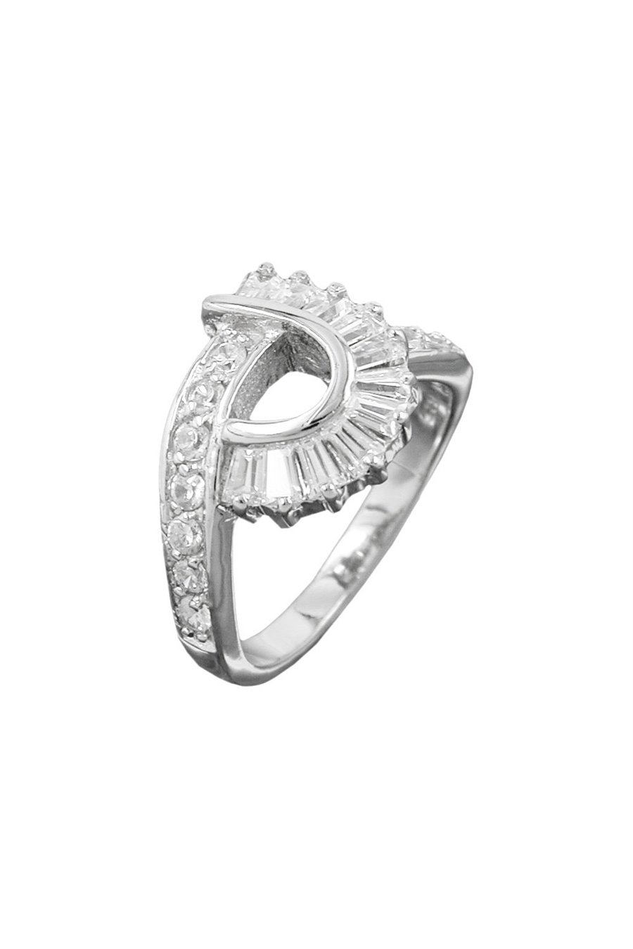 RING MANY ZIRCONIA CRYSTALS SILVER 925