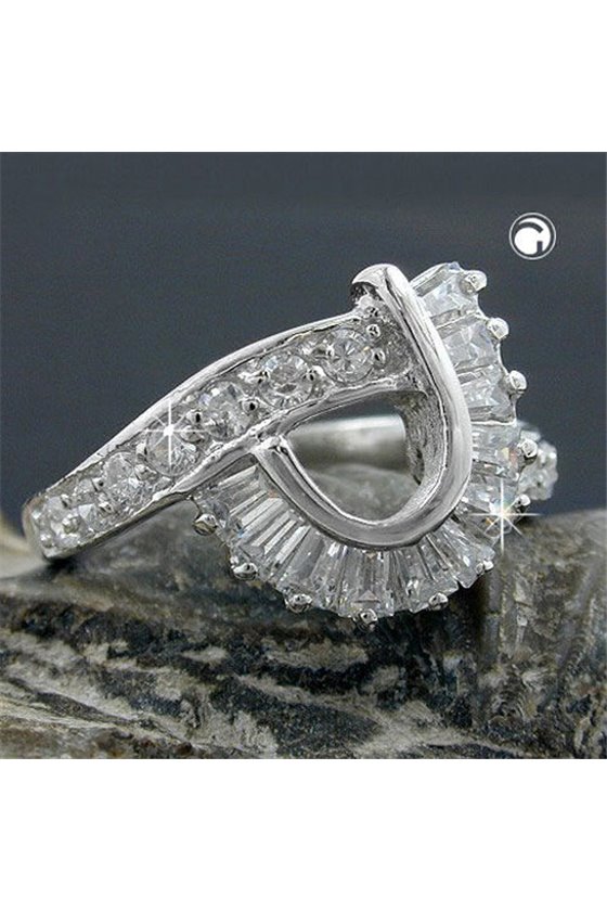 RING MANY ZIRCONIA CRYSTALS SILVER 925