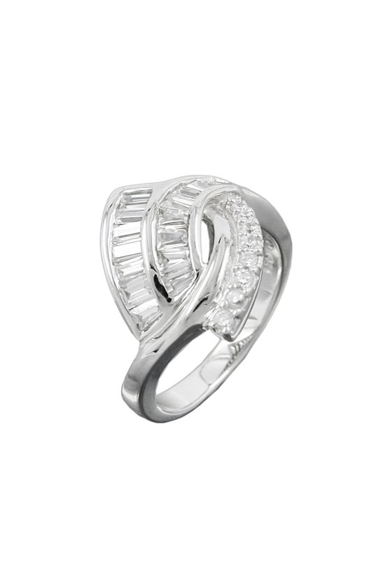 RING MANY ZIRCONIA CRYSTALS SILVER 925