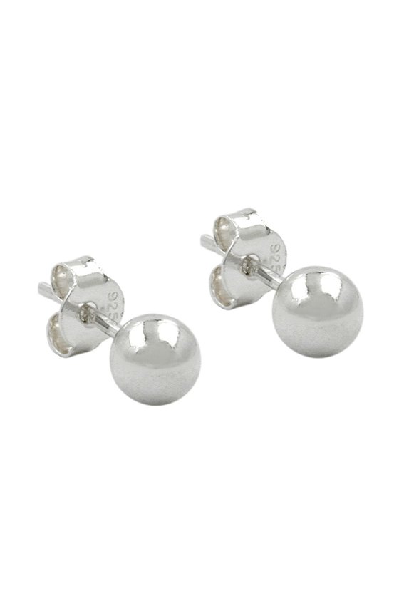 STUD EARRINGS 5MM BALL SILVER 925