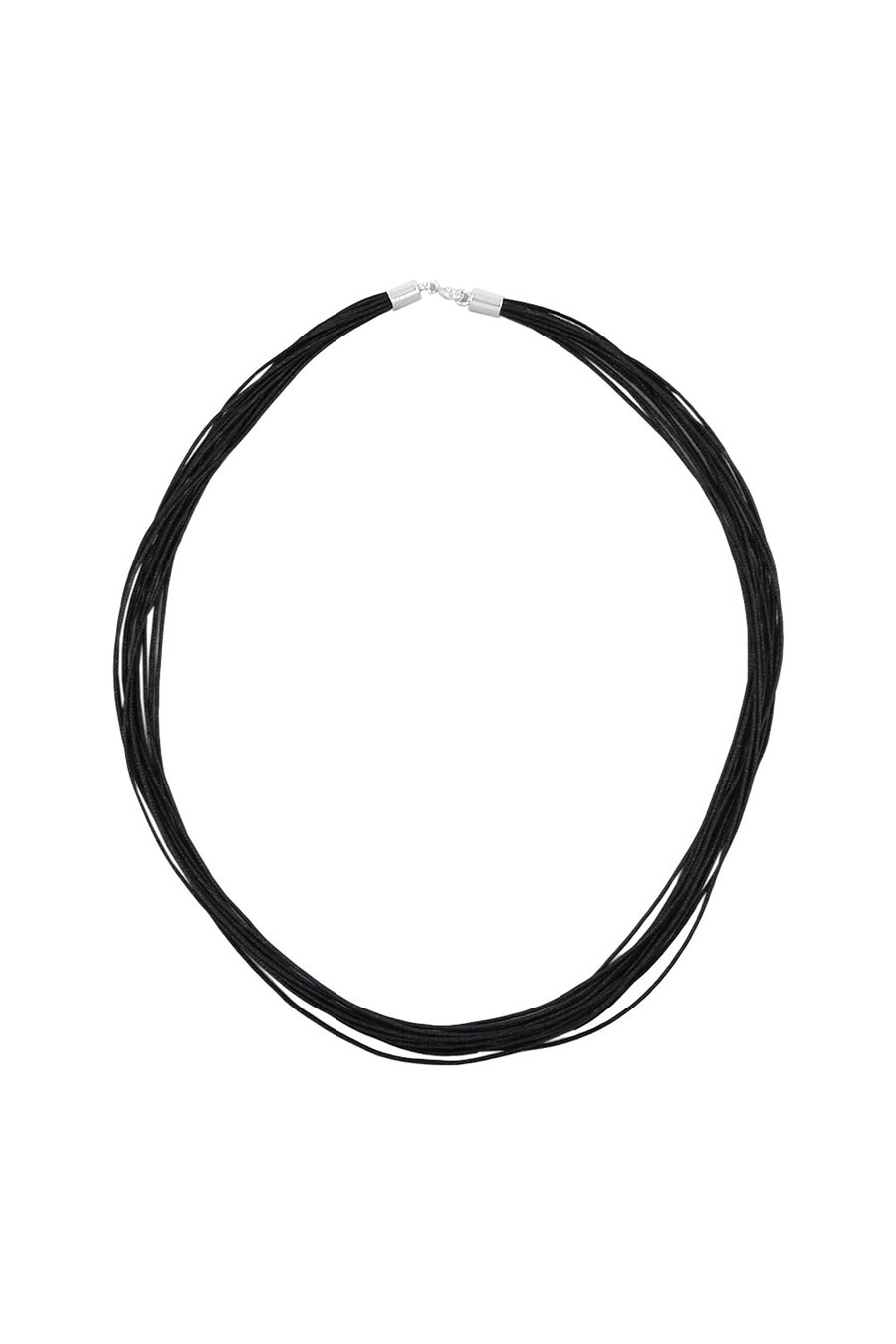 NECKLACE 46CM CORD CLASP IN SILVER 925