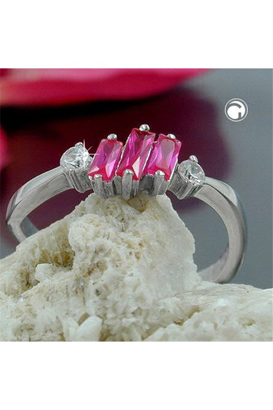RING PINK/ WHITE ZIRCONIA SILVER 925