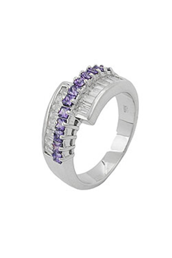 RING ZIRCONIA AMETHYST/ WHITE SILVER 925