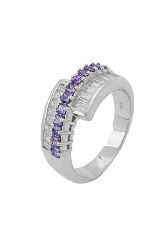 RING ZIRCONIA AMETHYST/ WHITE SILVER 925