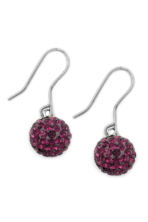 EARRINGS 10MM AMETHYST SILVER 925
