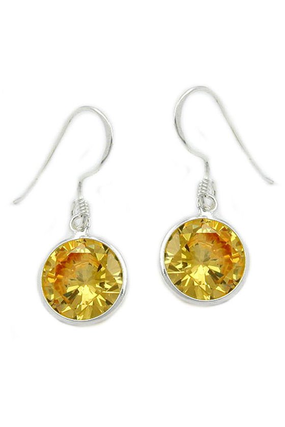 HOOK EARRINGS 27X10MM ZIRCONIA SILVER 925