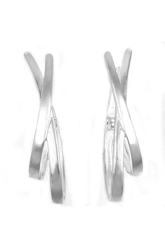 EARRING HOOP 38X14 MM HUGGY SILVER 925