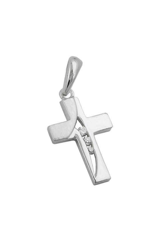 PENDANT CROSS 3X ZIRCONIA SILVER 925