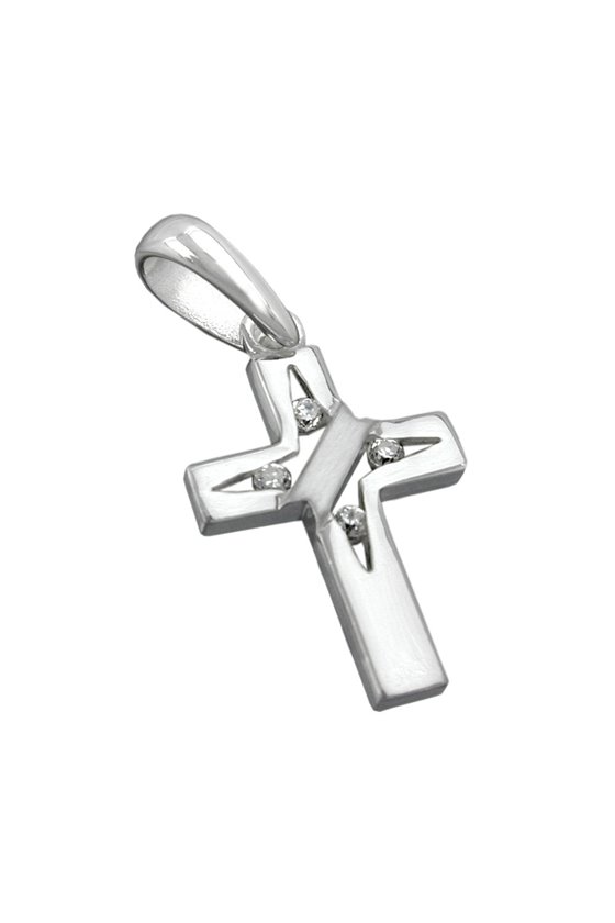 PENDANT CROSS 4X ZIRCONIA SILVER 925