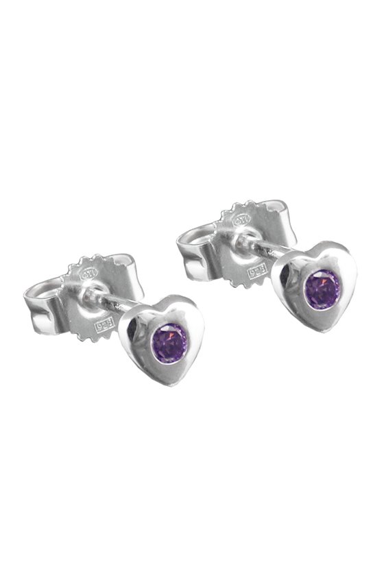 EARRINGS ZIRCONIA-AMETHYST SILVER 925