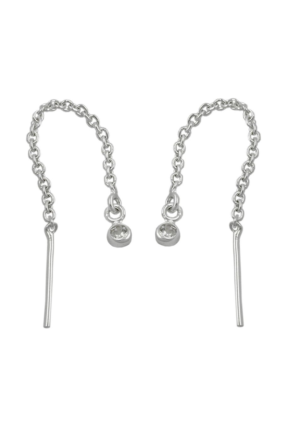 CHAIN EARRINGS ZIRCONIA SILVER 925