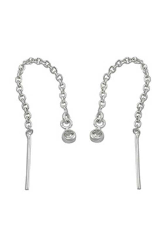 CHAIN EARRINGS ZIRCONIA SILVER 925