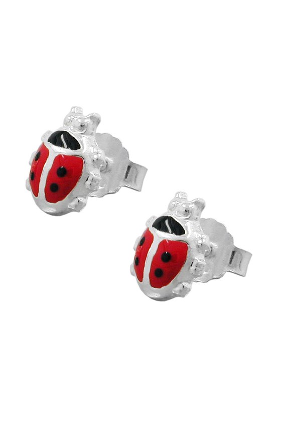 EARRINGS LADYBIRD RED SILVER 925