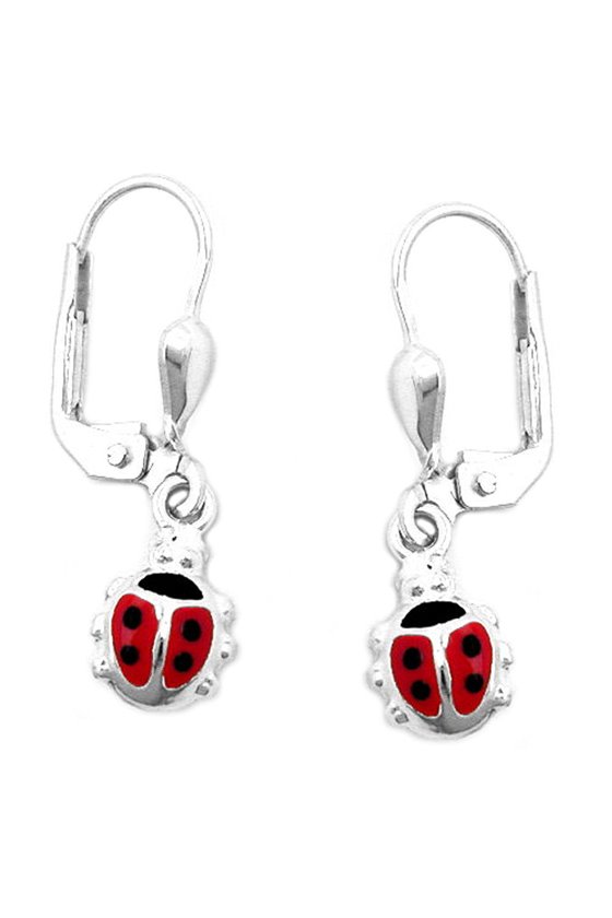 LEVERBACK EARRINGS LADYBIRD SILVER 925