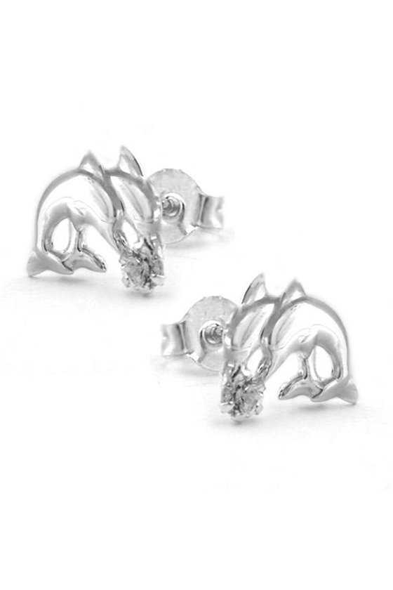 EARRING STUD DOLPHINS SILVER 925