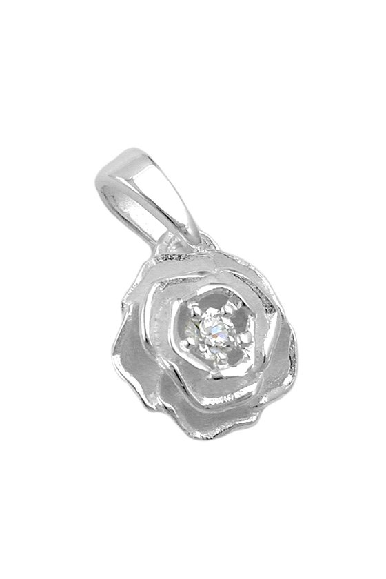 PENDANT ROSE WITH ZIRCONIA SILVER 925