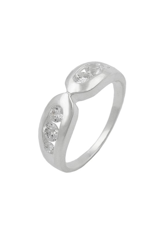 RING 6MM 6 ZIRCONIA CRYSTALS SILVER 925