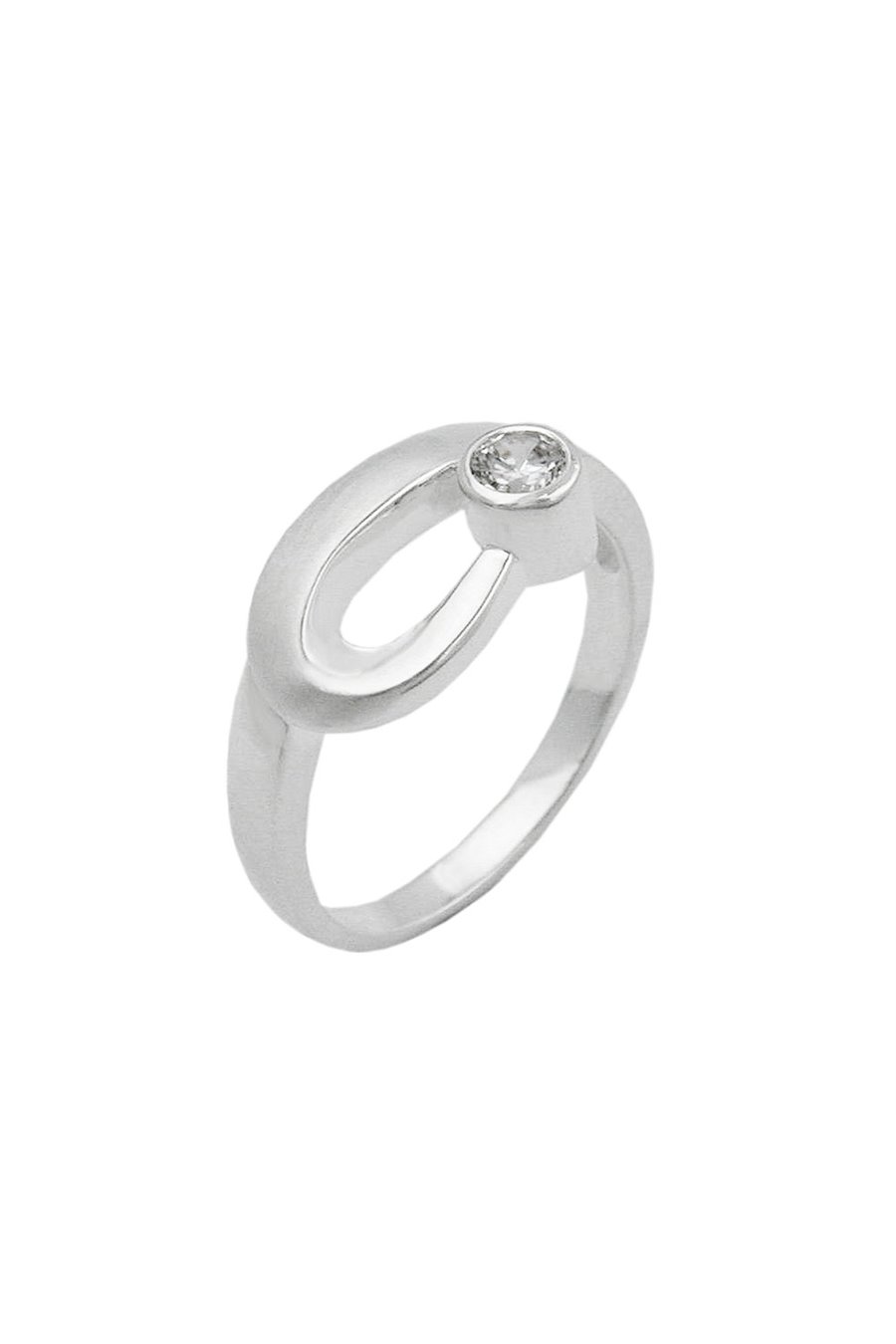 RING 9MM ZIRCONIA CRYSTAL SILVER 925