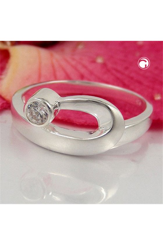 RING 9MM ZIRCONIA CRYSTAL SILVER 925