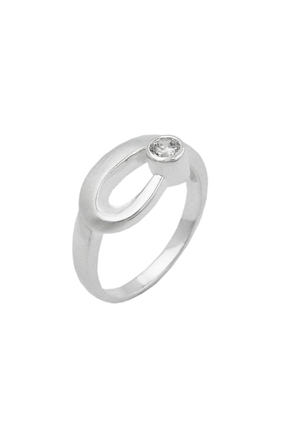 RING 9MM ZIRCONIA CRYSTAL SILVER 925
