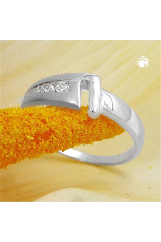 RING 7 MM 3X ZIRCONIA SILVER 925