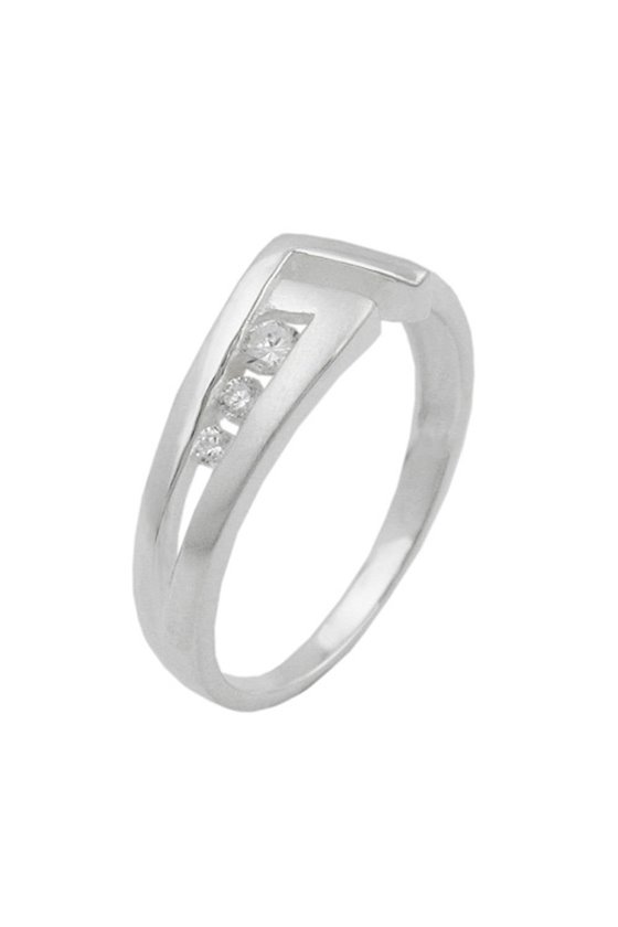 RING 7 MM 3X ZIRCONIA SILVER 925