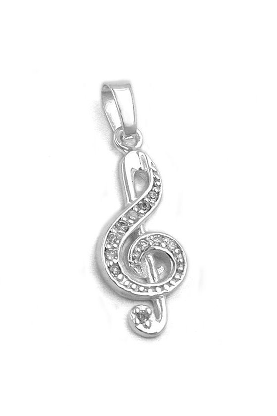 PENDANT CLEF WITH ZIRCONIAS SILVER 925